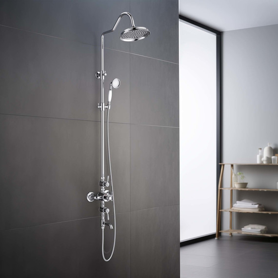 Душевая стойка с термостатом Aquatek Классик AQ2543CR, Цвет производителя: хром - фото 10