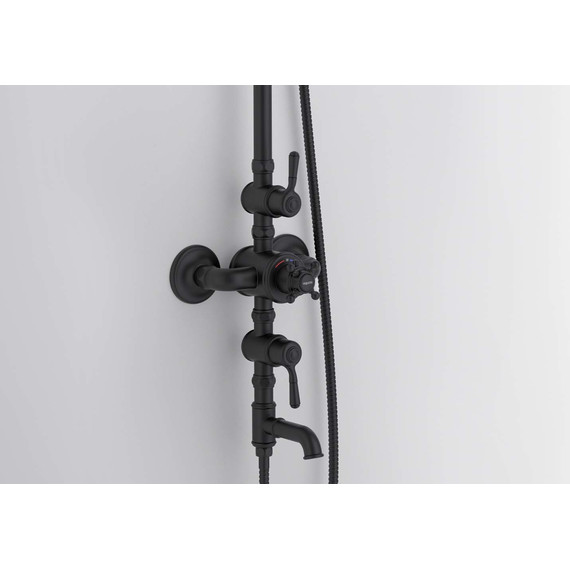 Душевая стойка с термостатом Aquatek Классик AQ2543MB, чёрный матовый, Цвет производителя: чёрный матовый - фото 6