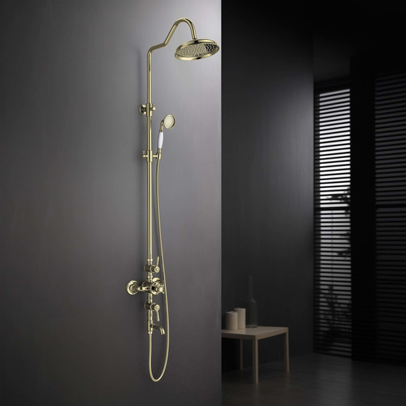 Душевая стойка с термостатом Aquatek Классик AQ2543PG, золото, Цвет производителя: золото - фото 5