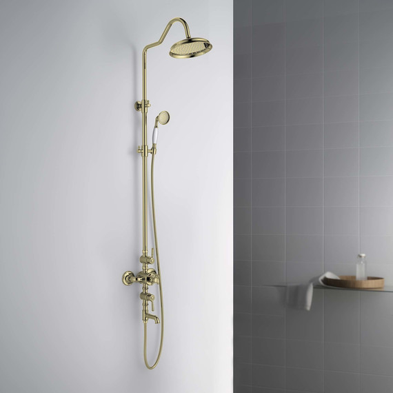 Душевая стойка с термостатом Aquatek Классик AQ2543PG, золото, Цвет производителя: золото - фото 6