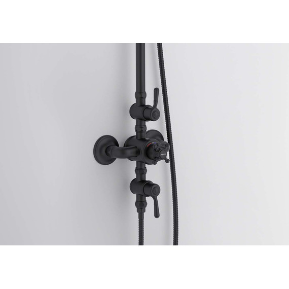 Душевая стойка с термостатом Aquatek Классик AQ2563MB, чёрный матовый, Цвет производителя: чёрный матовый - фото 9