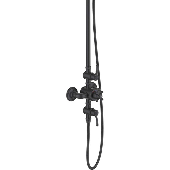 Душевая стойка с термостатом Aquatek Классик AQ2563MB, чёрный матовый, Цвет производителя: чёрный матовый - фото 2