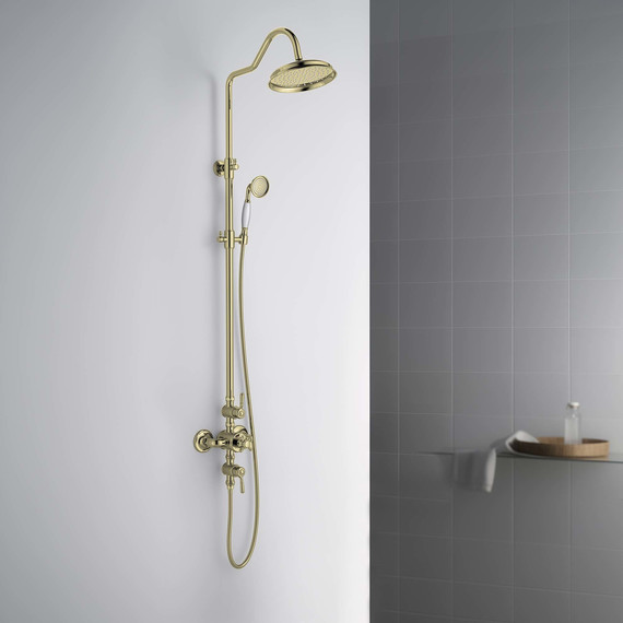 Душевая стойка с термостатом Aquatek Классик AQ2563PG, золото, Цвет производителя: золото - фото 5