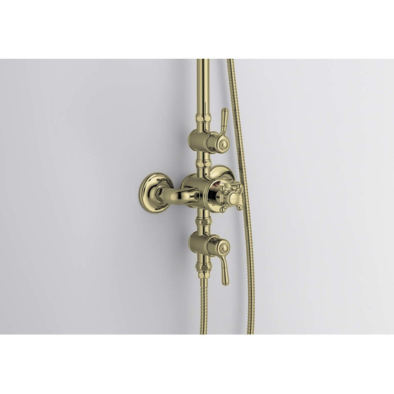 Душевая стойка с термостатом Aquatek Классик AQ2563PG, золото, Цвет производителя: золото - фото 7