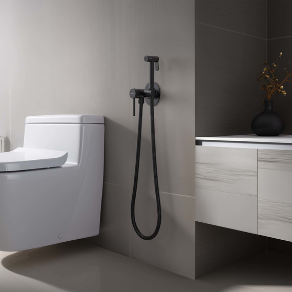 Набор для гигиенического душа Aquatek Европа AQ1021MB (со скрытой частью) чёрный матовый - фото 4