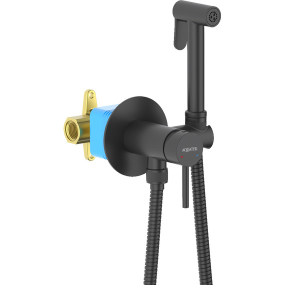 Набор для гигиенического душа Aquatek Европа AQ1021MB (со скрытой частью) чёрный матовый - фото 3