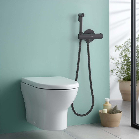 Набор для гигиенического душа Aquatek Оберон AQ1027MB (со скрытой частью) чёрный матовый - фото 5