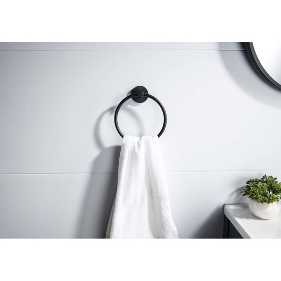 Кольцо для полотенец Aquatek Европа AQ4112MB, цвет чёрный матовый - фото 3