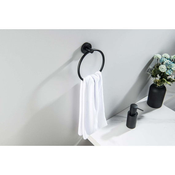 Кольцо для полотенец Aquatek Оберон AQ4212MB, цвет чёрный матовый - фото 3