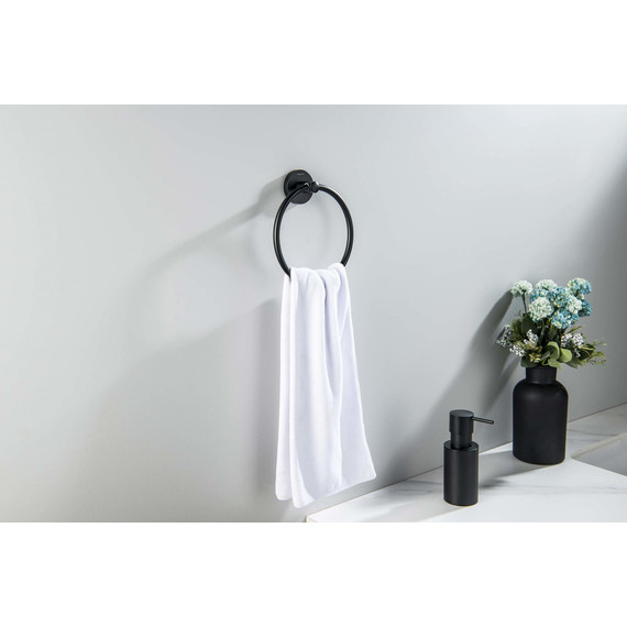 Кольцо для полотенец Aquatek Оберон AQ4212MB, цвет чёрный матовый - фото 4