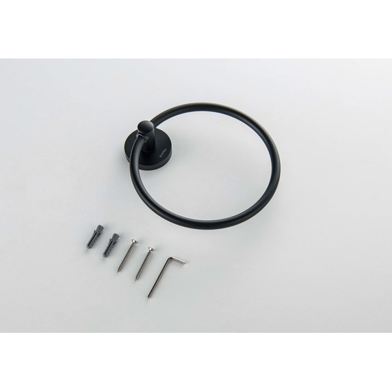 Кольцо для полотенец Aquatek Оберон AQ4212MB, цвет чёрный матовый - фото 6