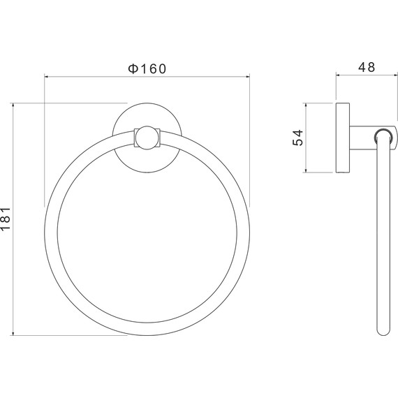 Кольцо для полотенец Aquatek Оберон AQ4212MB, цвет чёрный матовый - фото 7