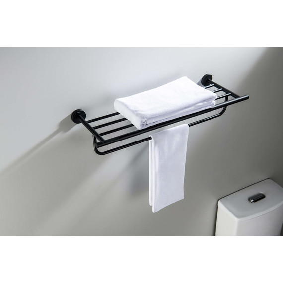 Полка для полотенец Aquatek Оберон AQ4215MB, цвет чёрный матовый - фото 3