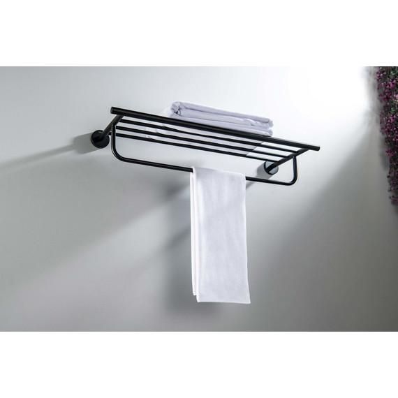 Полка для полотенец Aquatek Оберон AQ4215MB, цвет чёрный матовый - фото 4