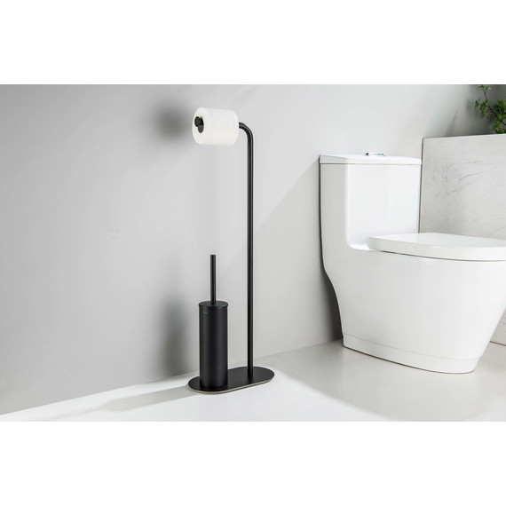 Ёршик для унитаза с держателем для туалетной бумаги Aquatek Оберон AQ4231MB, цвет чёрный матовый - фото 3