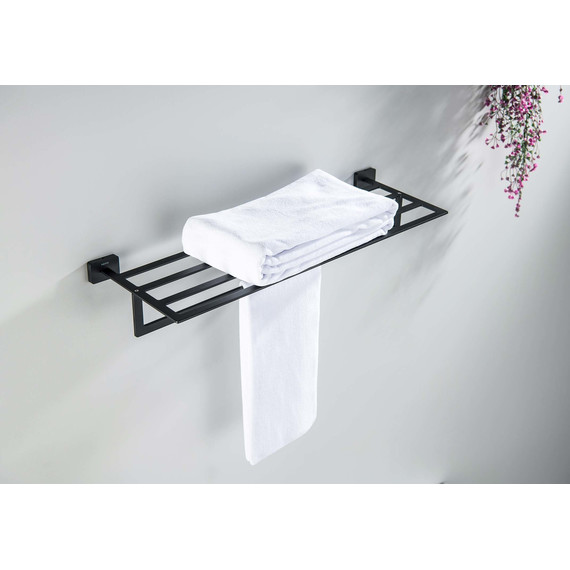 Полка для полотенец Aquatek Либра AQ4315MB, цвет чёрный матовый - фото 5