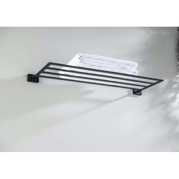 Полка для полотенец Aquatek Либра AQ4322MB, цвет чёрный матовый - фото 4