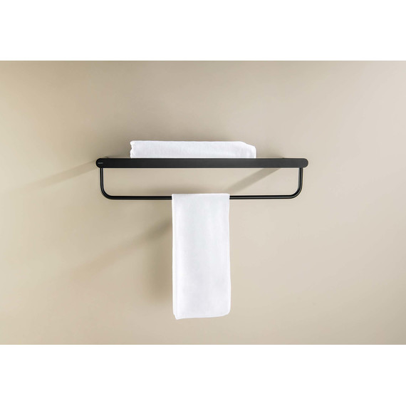 Полка для полотенец Aquatek Лира AQ4415MB, цвет чёрный матовый - фото 4