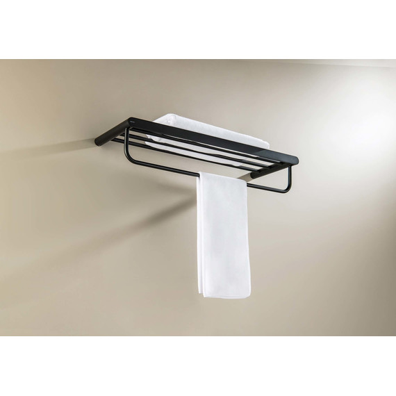 Полка для полотенец Aquatek Лира AQ4415MB, цвет чёрный матовый - фото 3