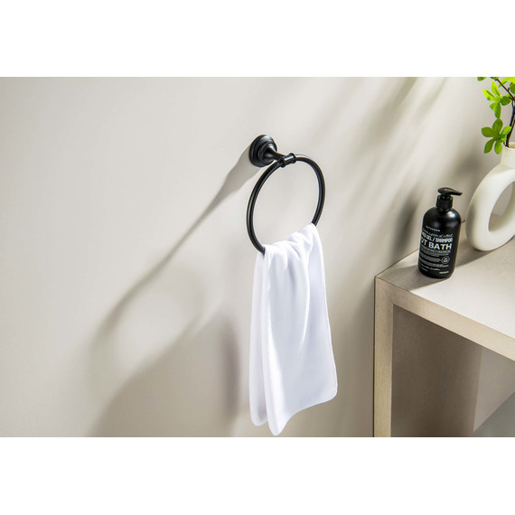 Кольцо для полотенец Aquatek Классик AQ4512MB, цвет чёрный матовый - фото 5