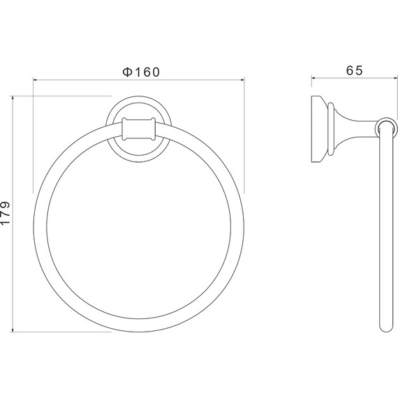 Кольцо для полотенец Aquatek Классик AQ4512PG, цвет золото - фото 6