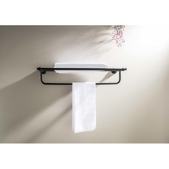 Полка для полотенец Aquatek Классик AQ4515MB, цвет чёрный матовый - фото 4