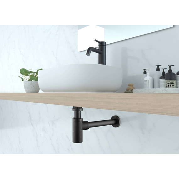 Сифон для умывальника Aquatek AQ6012MB, чёрный матовый - фото, картинка 2 Сифон для умывальника Aquatek AQ6012MB, чёрный матовый - фото 2