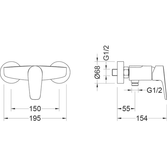 Набор смесителей 3 в 1 для душа Aquatek Бетта AQ1131MB, чёрный матовый, Цвет производителя: чёрный матовый - фото 7
