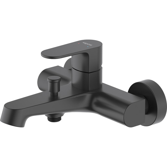 Набор смесителей 3 в 1 для ванны с коротким изливом Aquatek Оберон AQ1230MB, чёрный матовый, Цвет производителя: чёрный матовый - фото 3