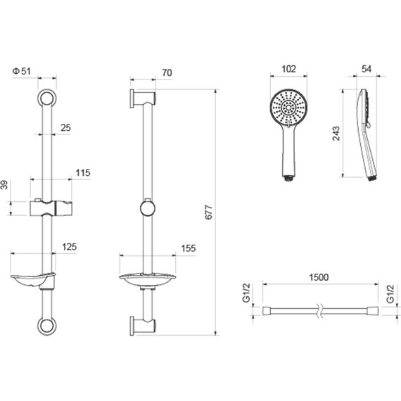Набор смесителей 3 в 1 для ванны с коротким изливом Aquatek Бетта AQ1130MB, чёрный матовый, Цвет производителя: чёрный матовый - фото, картинка 6 Набор смесителей 3 в 1 для ванны с коротким изливом Aquatek Бетта AQ1130MB, чёрный матовый, Цвет производителя: чёрный матовый - фото 6
