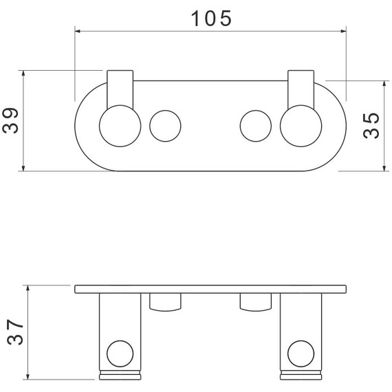 Двойной крючок Aquatek Европа AQ4102BG, цвет золото шлифованное - фото 7