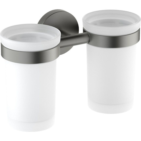 Стакан двойной для зубных щеток Aquatek Европа AQ4117BGM, цвет оружейная сталь - фото 2