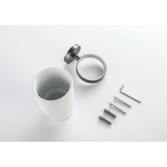 Стакан для зубных щеток Aquatek Бетта AQ4604BGM, цвет оружейная сталь - фото 3