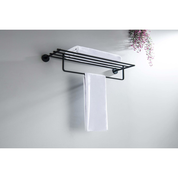 Полка для полотенец Aquatek Бетта AQ4615MB, цвет чёрный матовый - фото 4