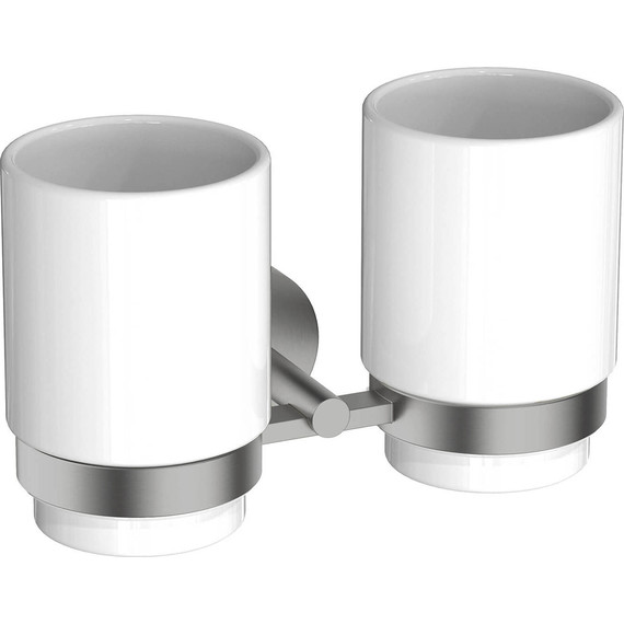 Стакан двойной для зубных щеток Aquatek Бетта AQ4617BGM, цвет оружейная сталь - фото 2