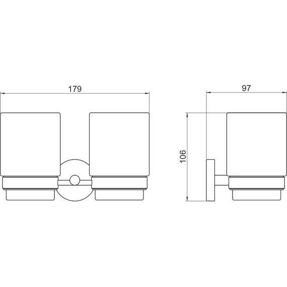 Двойной стакан для зубных щеток Aquatek Бетта AQ4617CR - фото 6