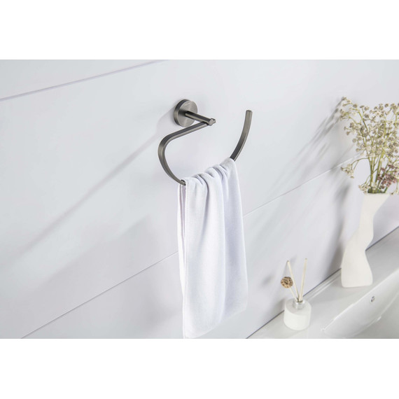 Кольцо для полотенец Aquatek Бетта AQ4621BGM, цвет оружейная сталь - фото 4