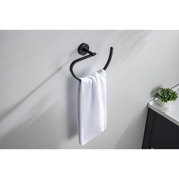 Кольцо для полотенец Aquatek Бетта AQ4621MB, цвет чёрный матовый - фото 3