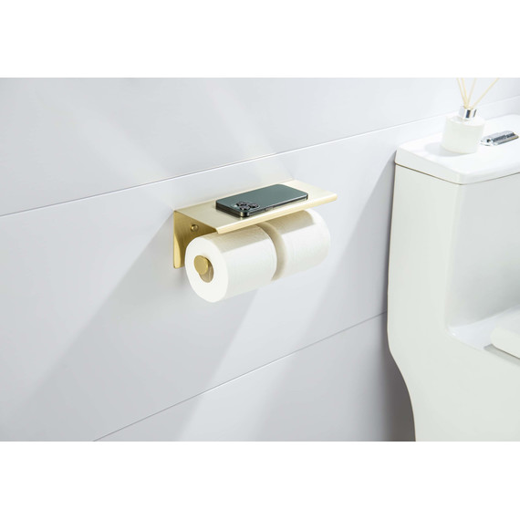 Держатель для туалетной бумаги Aquatek Оберон AQ4909BG, цвет золото шлифованное - фото 5