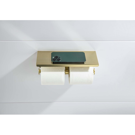 Держатель для туалетной бумаги Aquatek Оберон AQ4909BG, цвет золото шлифованное - фото 6