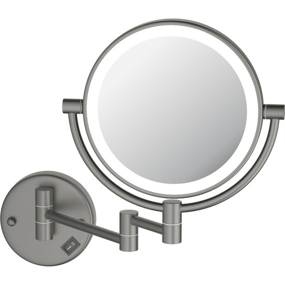 Зеркало косметическое настенное Aquatek AQ4912BGM, цвет оружейная сталь - фото 2