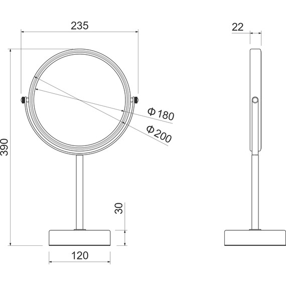Зеркало косметическое настольное Aquatek  AQ4914CR - фото 10