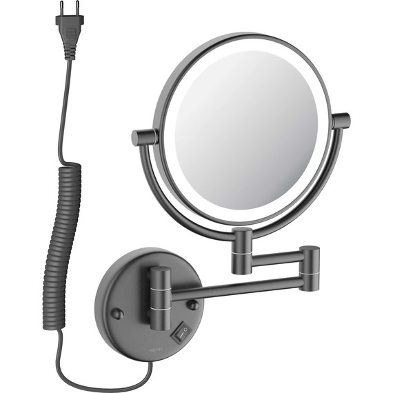 Зеркало косметическое настенное Aquatek AQ4915BGM, цвет оружейная сталь - фото 2