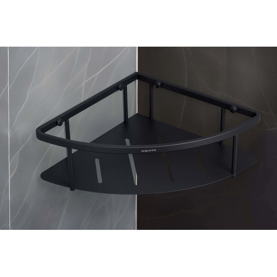 Полка угловая Aquatek  AQ4926MB, цвет чёрный матовый - фото 4