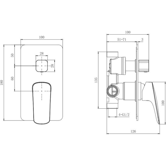 Душевая система для душа Aquatek Вега AQ1072MB (со скрытой частью) чёрный матовый, Цвет производителя: чёрный матовый - фото 6