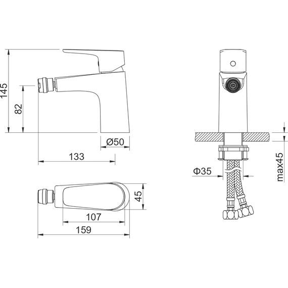 Смеситель для биде Aquatek Бетта AQ1118BGM, оружейная сталь, Цвет производителя: оружейная сталь - фото 7