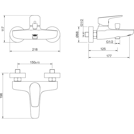Смеситель для ванны Aquatek Бетта AQ1140BGM, оружейная сталь, Цвет производителя: оружейная сталь - фото 4
