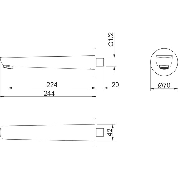 Излив для ванны Aquatek Бетта AQ1141BGM, оружейная сталь - фото 4
