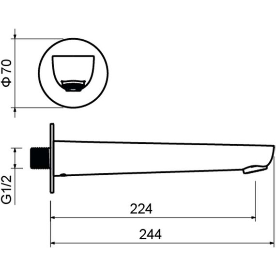 Излив для ванны Aquatek Бетта AQ1141BGM, оружейная сталь - фото 3