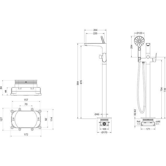 Смеситель для ванны Aquatek Бетта AQ1145BGM (со скрытой частью) оружейная сталь, Цвет производителя: оружейная сталь - фото 4